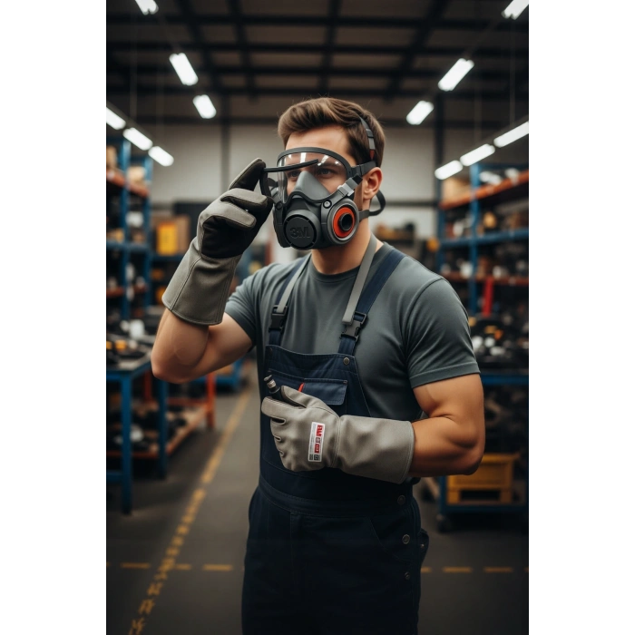 3M Yarım Yüz Maske 6200 Solunum Koruyucusu Ayarlanabilir Koruyucu Askılı Endüstriyel