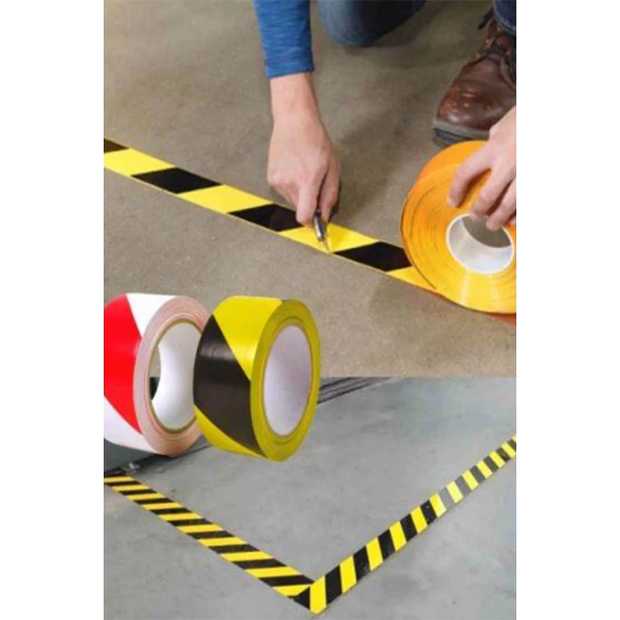 5 cm x 30 m Sarı-Siyah Yer İşaretleme Bandı – Güvenlik ve Uyarı Çözümü