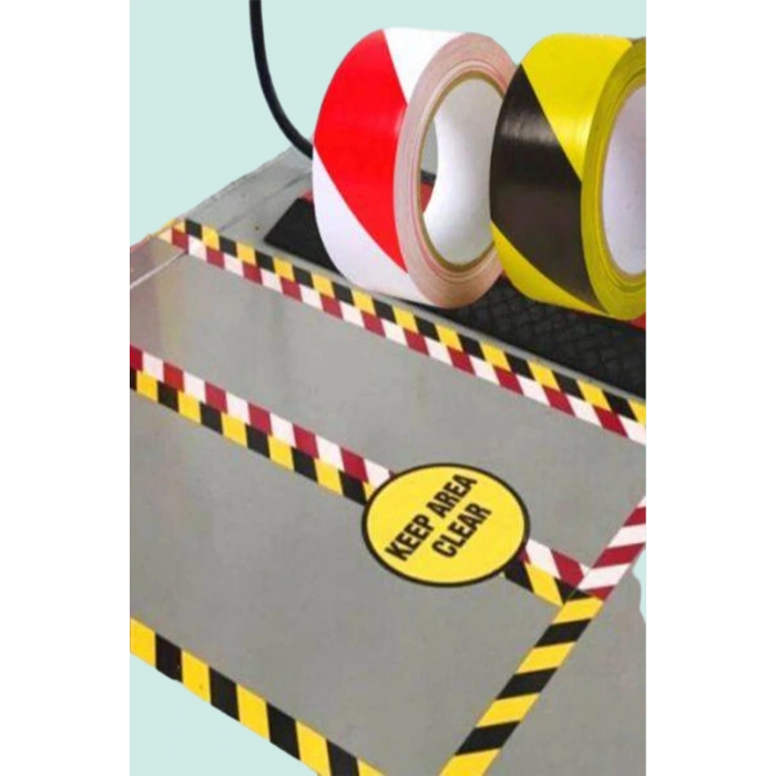 5cm x 30m PVC Zemin Bandı İş Güvenliği Yer İşaretleme Uyarı Çözümü