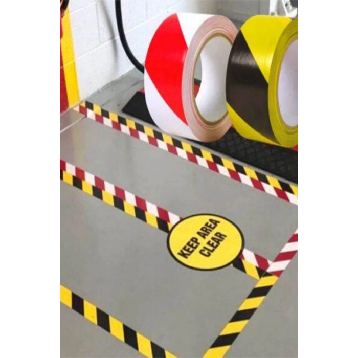 5cm x 30m PVC Zemin Bandı İş Güvenliği Yer İşaretleme Uyarı Çözümü