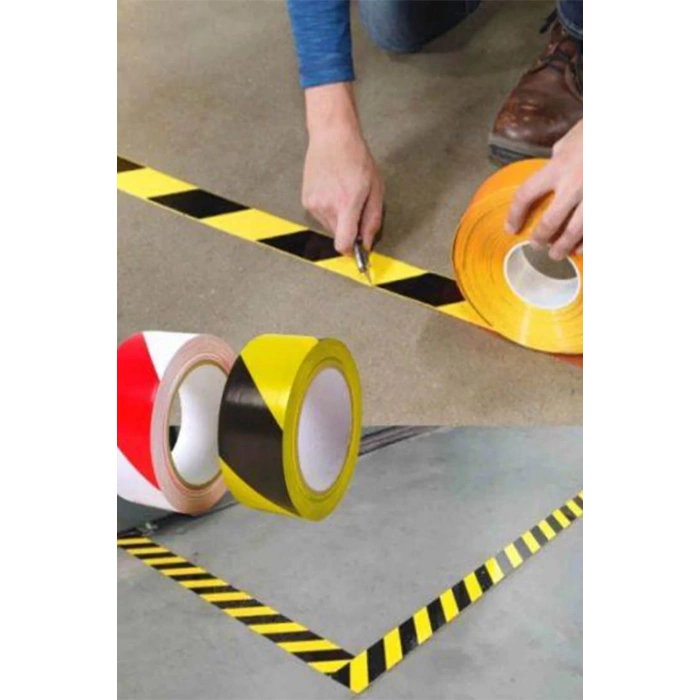 5cm x 30m PVC Zemin Bandı İş Güvenliği Yer İşaretleme Uyarı Çözümü