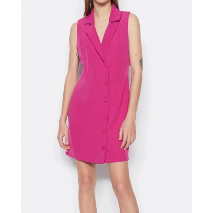 New Regular Business Finike Woven Jacket Collar Sleeveless Sleeve Jacket Dress Mini Length Dress