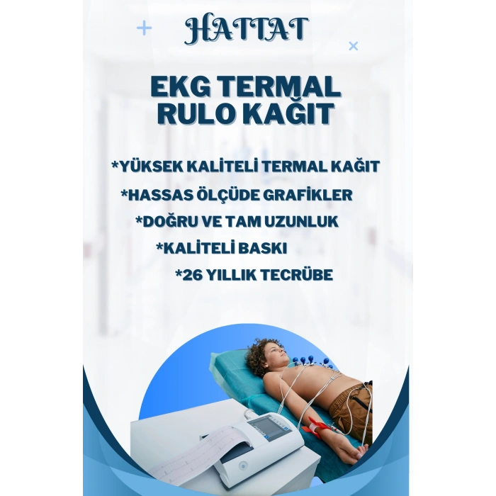 60 Adet Rulo Ekg Ecg 210mmx20metre Tam Metrajlı Yüksek Kaliteli Hassas Karelajlı Rulo Termal Kağıt