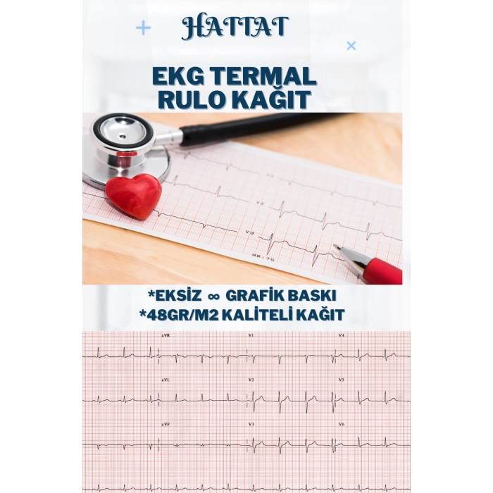 60 Adet Rulo Ekg Ecg 210mmx20metre Tam Metrajlı Yüksek Kaliteli Hassas Karelajlı Rulo Termal Kağıt