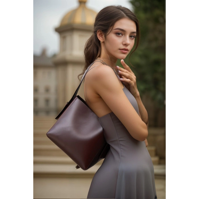 Kadın Şık Yumuşak Shopper Ayarlanabilir Askılı Deri Omuz Çantası Geniş Hacimli Günlük