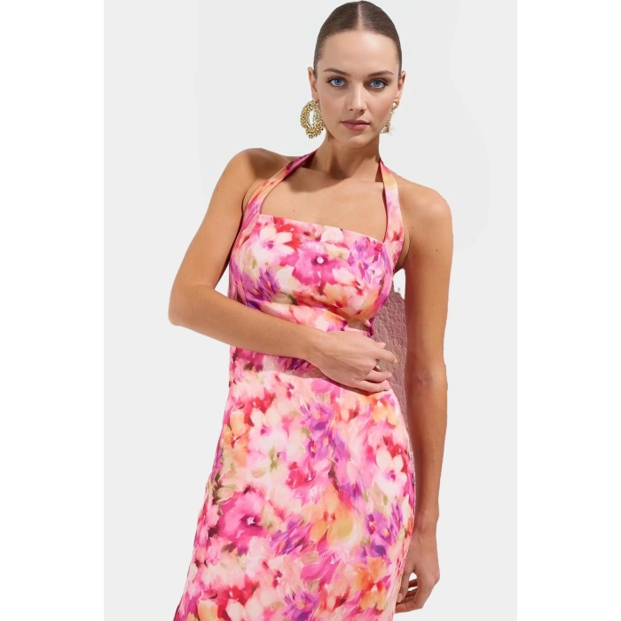 Kadın Bodycon Midi Elbise Kare Yaka Finike Dokuma Yazlık Şık Elbise Trend Tasarım Yüksek Kalite