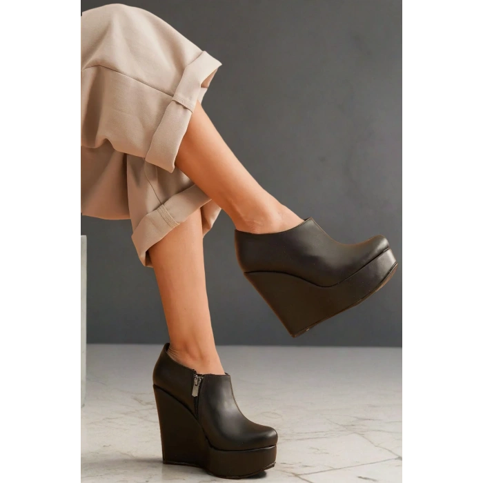 Kadın Moda Dolgu Topuk Kısa Bot Abaco Şık ve Zarif Abiye Ayakkabı