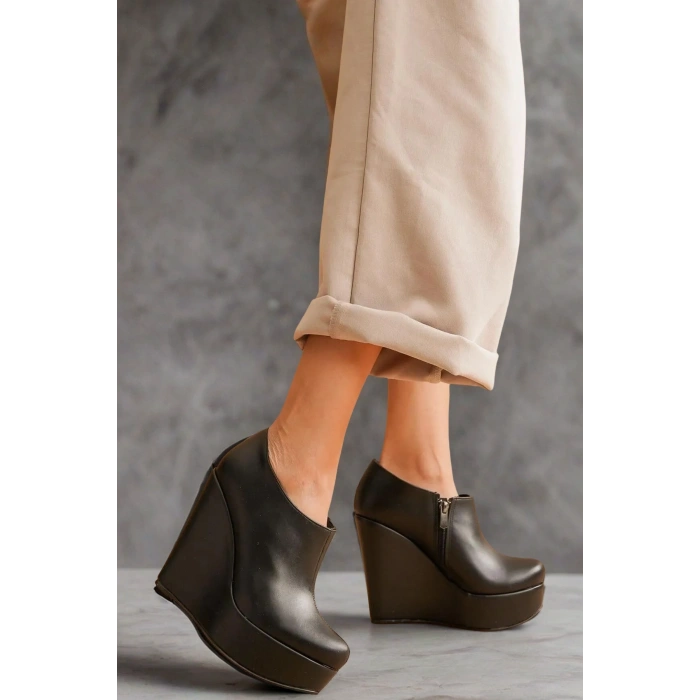 Kadın Moda Dolgu Topuk Kısa Bot Abaco Şık ve Zarif Abiye Ayakkabı