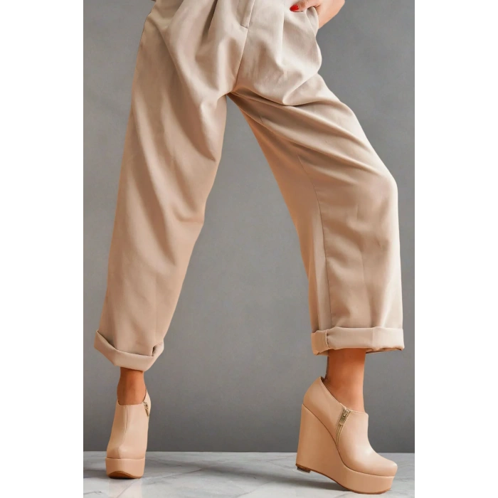 Kadın Moda Dolgu Topuk Kısa Bot Abaco Şık ve Zarif Abiye Ayakkabı