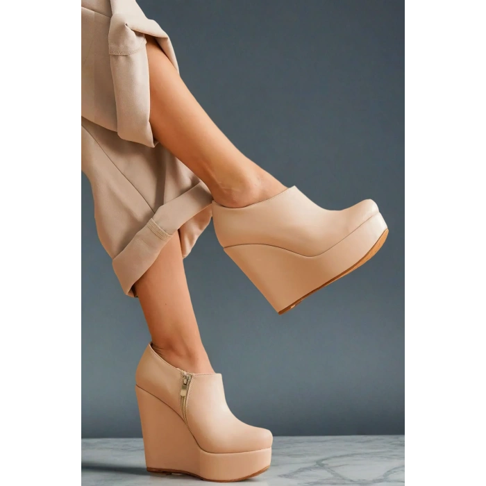 Kadın Moda Dolgu Topuk Kısa Bot Abaco Şık ve Zarif Abiye Ayakkabı