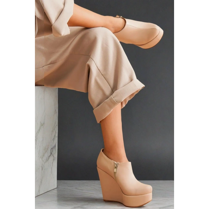 Kadın Moda Dolgu Topuk Kısa Bot Abaco Şık ve Zarif Abiye Ayakkabı