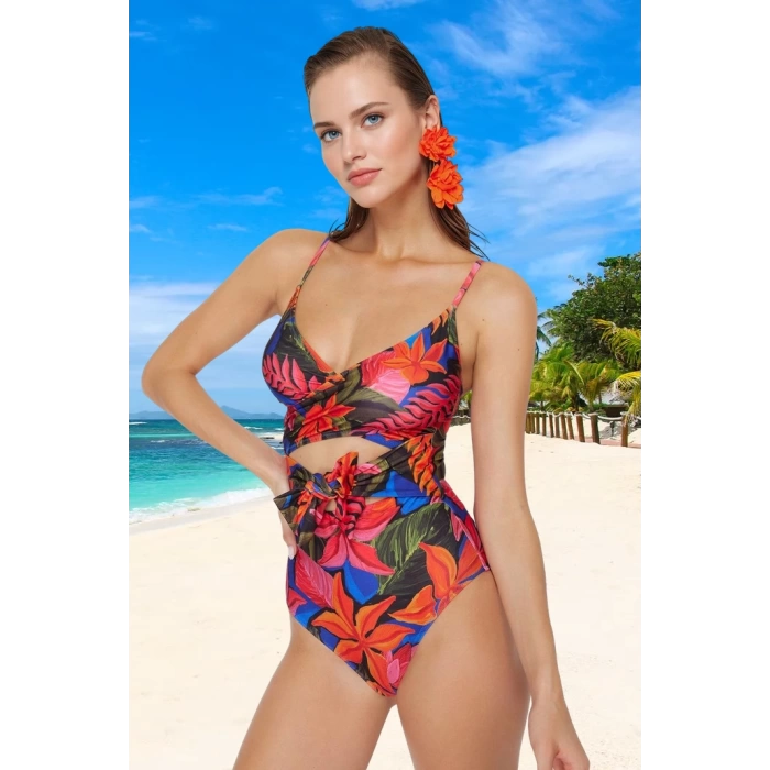 Modern Desenli Mayo Özel Tasarım Premium Kalite Swimsuit Su Sporları İçin Esnek Kumaş
