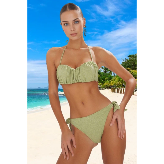 Drape Simli Bikini Takımı Esnek Kumaş Ergonomik Kesim Klora Dayanıklı Yaz Koleksiyonu