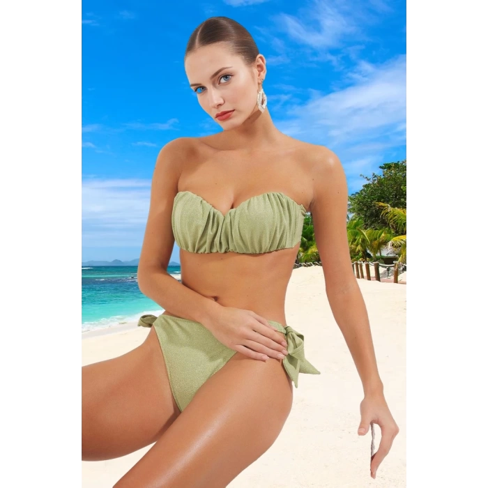 Drape Simli Bikini Takımı Esnek Kumaş Ergonomik Kesim Klora Dayanıklı Yaz Koleksiyonu