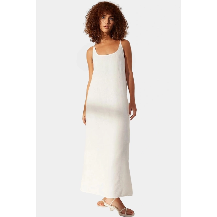 Kadın Maxi Keten Elbise Shift Kalıp V Yaka Günlük Stil Trend Tasarım Modern Stil Yüksek Kalite