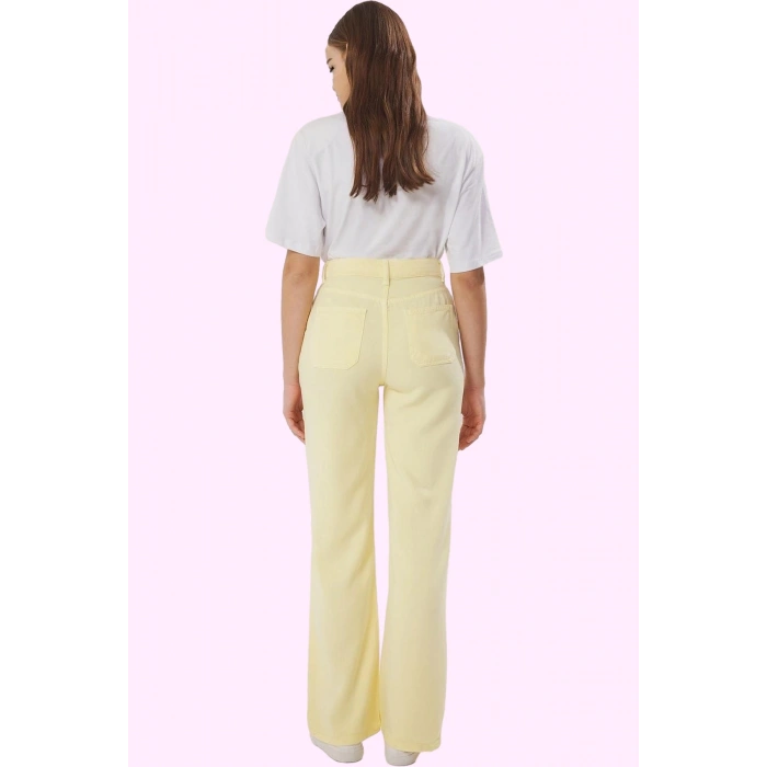 Kadın Geniş Paça Uzun Boy Düşük Bel Wide Leg Jean 100% Liyosel Günlük Stil Kaliteli Malzeme