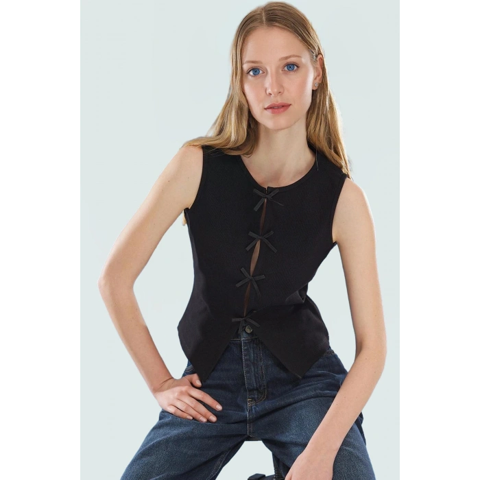97 Pamuk 3 Elastan Kaşkorse Bluz Fitted Crop Bisiklet Yaka Günlük Özenle Seçilmiş