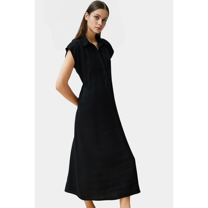 A line Kısa Kollu Elbise Viskoz Kumaş Günlük Şıklık Özel Tasarım Modern Stil Trend