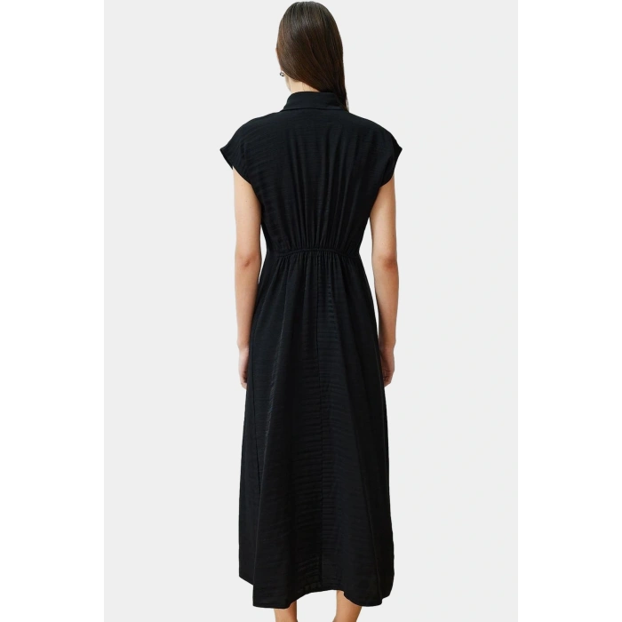 A line Kısa Kollu Elbise Viskoz Kumaş Günlük Şıklık Özel Tasarım Modern Stil Trend
