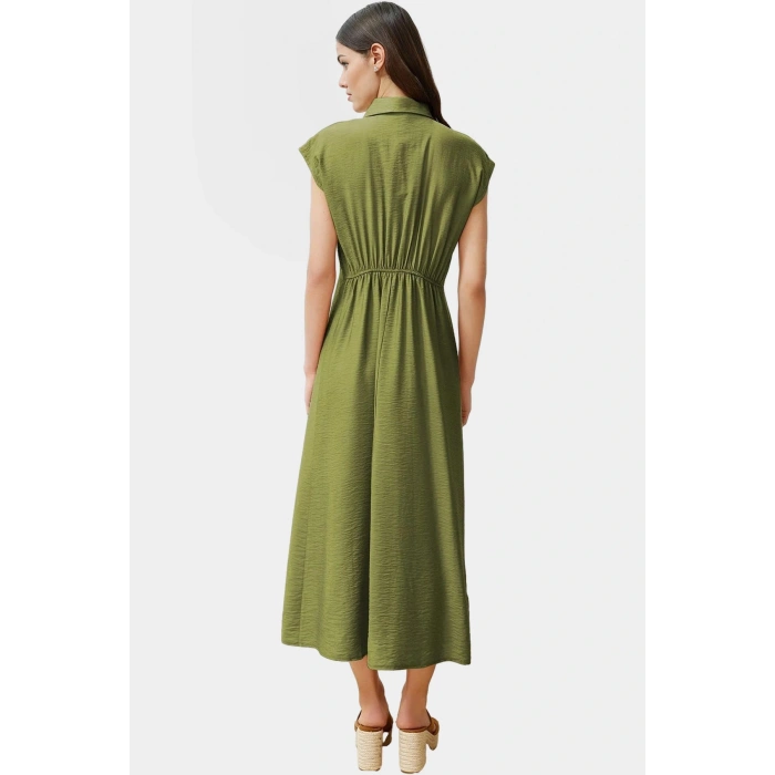 A line Kısa Kollu Elbise Viskoz Kumaş Günlük Şıklık Özel Tasarım Modern Stil Trend
