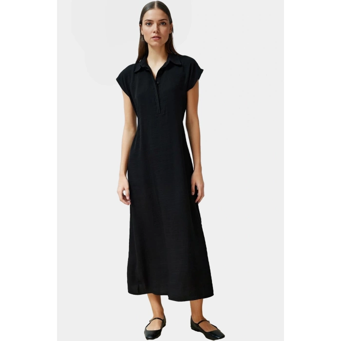 A line Kısa Kollu Elbise Viskoz Kumaş Günlük Şıklık Özel Tasarım Modern Stil Trend