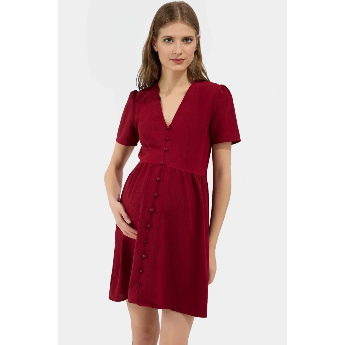 A line Kısa Kollu Mini Elbise  Polyester Yazlık Günlük Konforlu Kesim Modern Stil