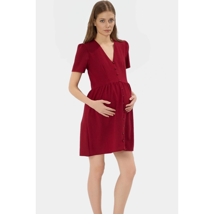 A line Kısa Kollu Mini Elbise  Polyester Yazlık Günlük Konforlu Kesim Modern Stil