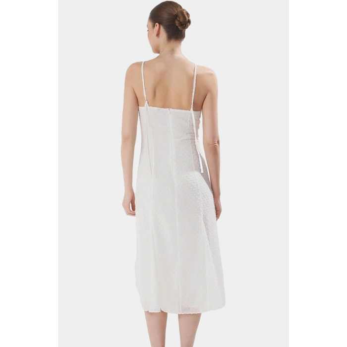 A line Midi Şifon Elbise Polyester Dokuma Yazlık Zarifane Tasarım Trend