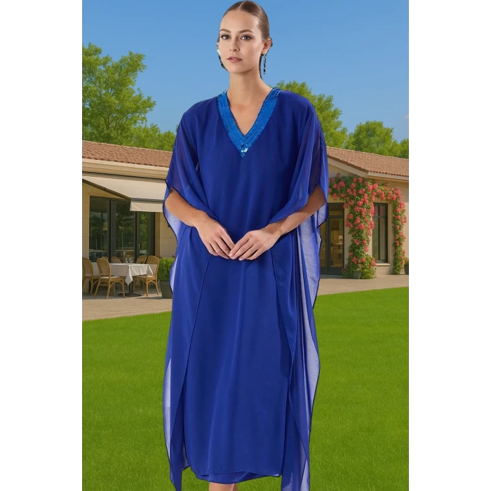 A Line Şifon Abiye Elbise Payet Detaylı Yazlık Modern Stil Yüksek Kalite Günlük Kullanım İçin