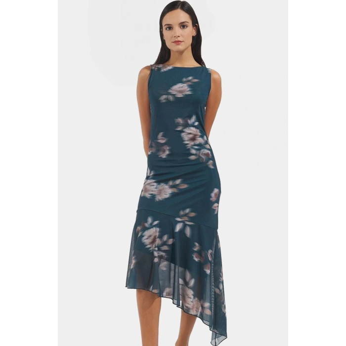 Asimetrik Midi Bodycon Elbise Örme Polyester Yazlık Günlük Dayanıklı Malzeme Premium Kalite