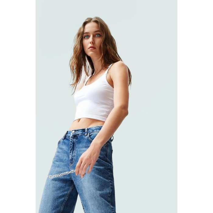 Asimetrik Straplez Crop Bluz Fitted Kalıp Polyester Yazlık Uzun Ömürlü Rahat Ve Şık