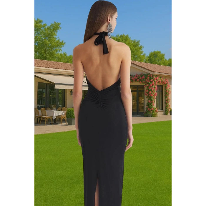 Asimetrik Yaka Bodycon Örme Midi Elbise Özel Günler İçin Zarifane Tasarım Yüksek Kalite Modern Stil