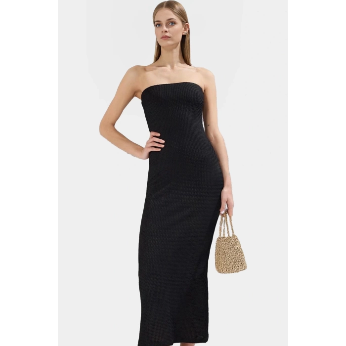 Astarlı Bodycon Örme Maxi Elbise Straplez Rahat Şık Yazlık Zarifane Tasarım Premium Kalite