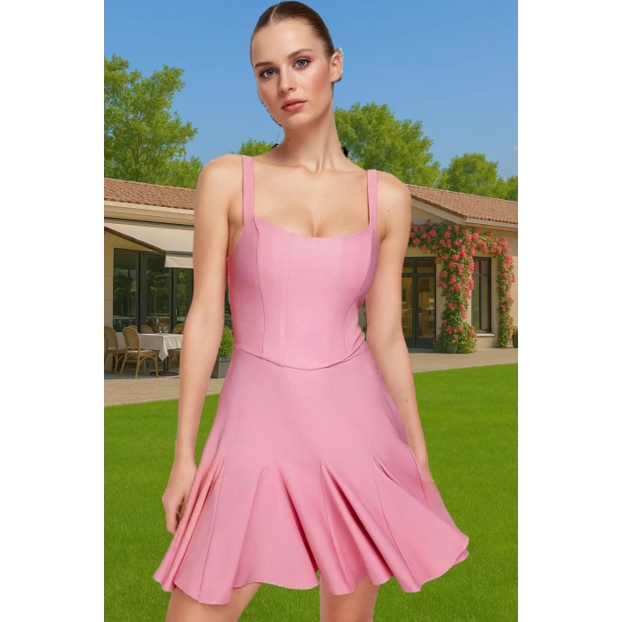 Astarsız Mini A Kesim Abiye Elbise Polyester Yazlık Elbise Özenle Seçilmiş Zarifane Tasarım