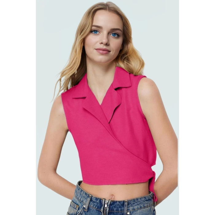 Bağlamalı Crop Bluz Dokuma Kumaştan Şık ve Rahat Bir Seçim Özel Tasarım Modern Stil