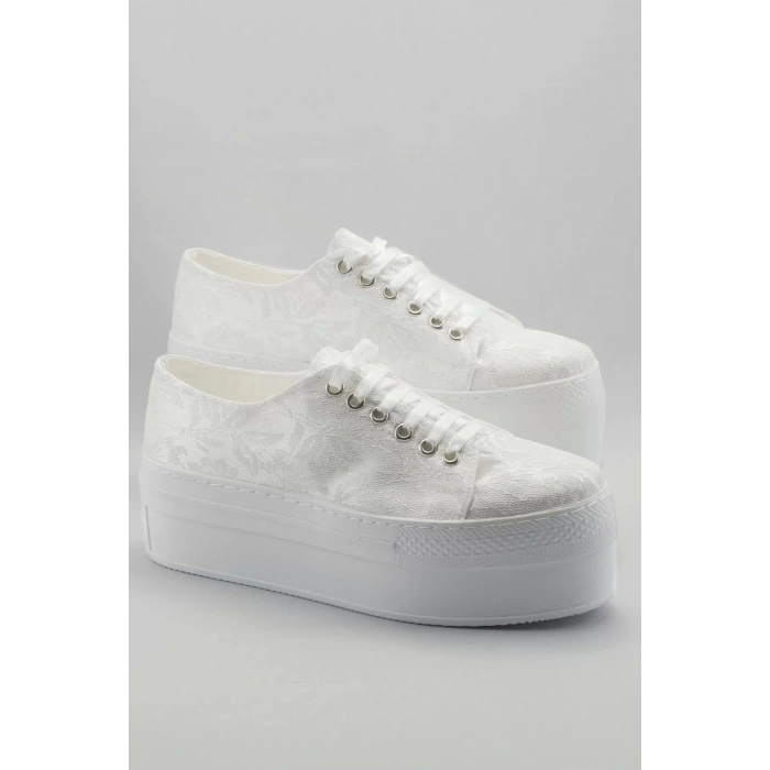 Beyaz Kadın Dolgu Topuklu Ayakkabı Kadın Topuklu Abiye Ayakkabı Şık Gece Ayakkabısı