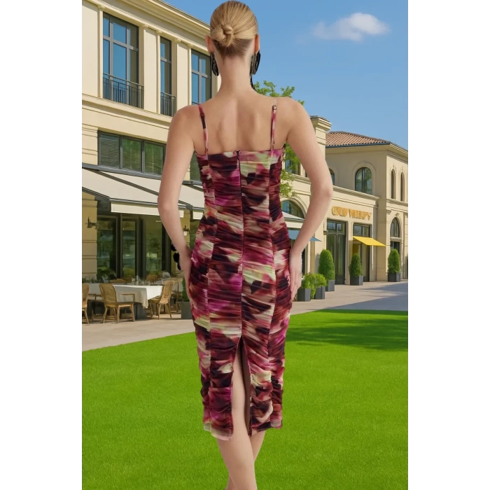Bodycon Midi Abiye Elbise Polyester Elastan Kumaş Seçkin Malzeme Mükemmel Uyum Trend Tasarım