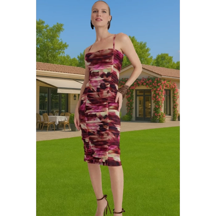 Bodycon Midi Abiye Elbise Polyester Elastan Kumaş Seçkin Malzeme Mükemmel Uyum Trend Tasarım