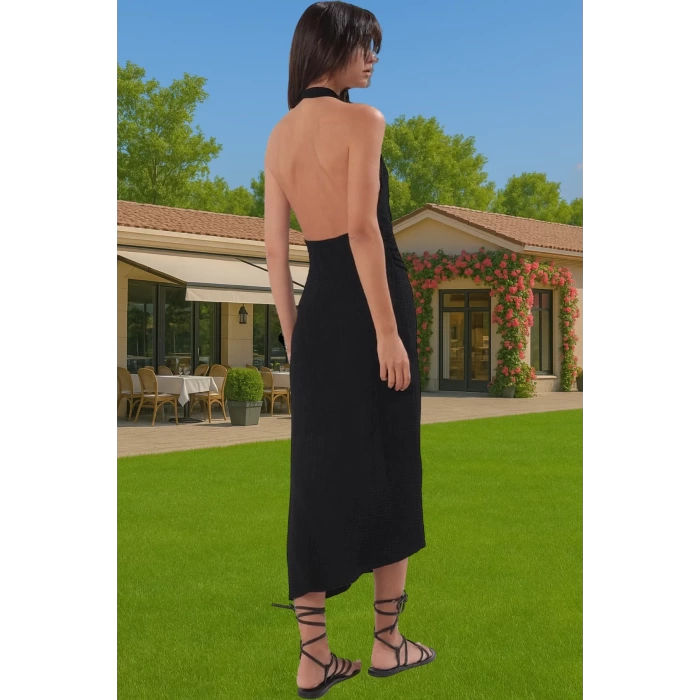 Bodycon Plaj Elbisesi Polyester Elastan Maxi Uzun Mükemmel Uyum Konforlu Kesim Özenle Seçilmiş