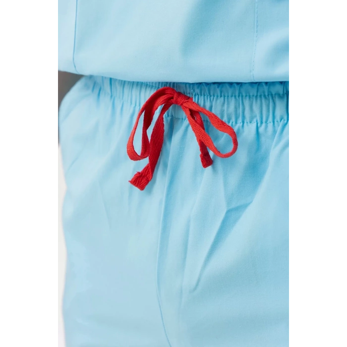 Bordos Terycotton Pantolon Is Gvenligi Uniforma Santolina Lastikli Bağcıklı Rahat Kesim Nefes