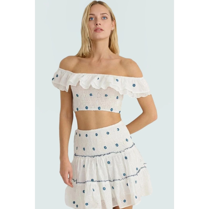 Brode Kumaş Kolsuz Fitted Crop Bluz Yazlık Günlük Stil Dayanıklı Malzeme Kullanım İçin