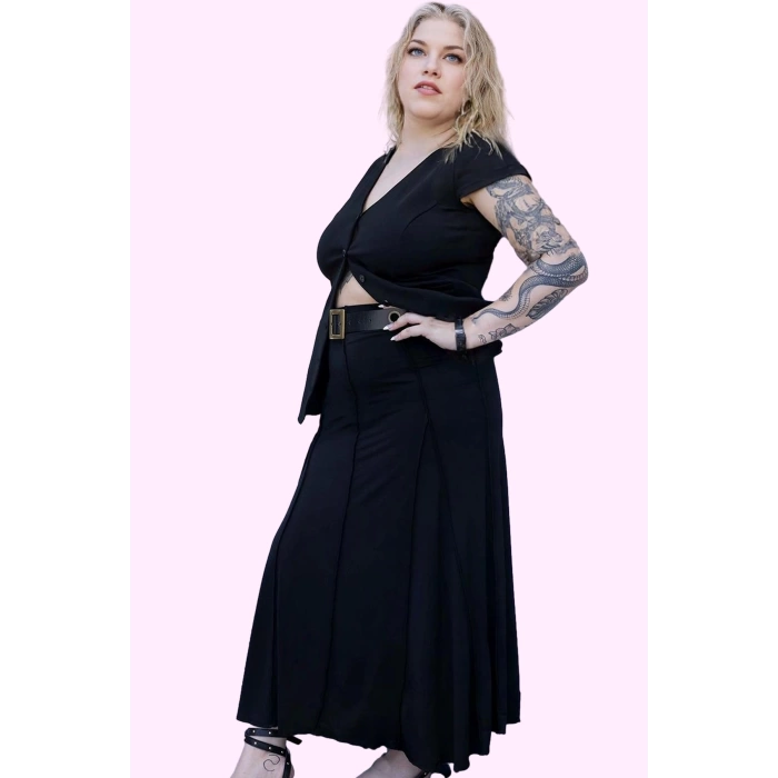 Büyük Beden Kadın Örme Midi Etek Günlük Casual Sandy Dokuma Hafta Sonu Yaz Aylarının Vazgeçilmezi