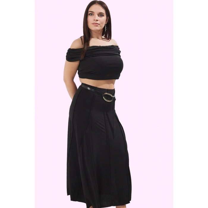 Büyük Beden Kadın Örme Midi Etek Günlük Casual Sandy Dokuma Hafta Sonu Yaz Aylarının Vazgeçilmezi