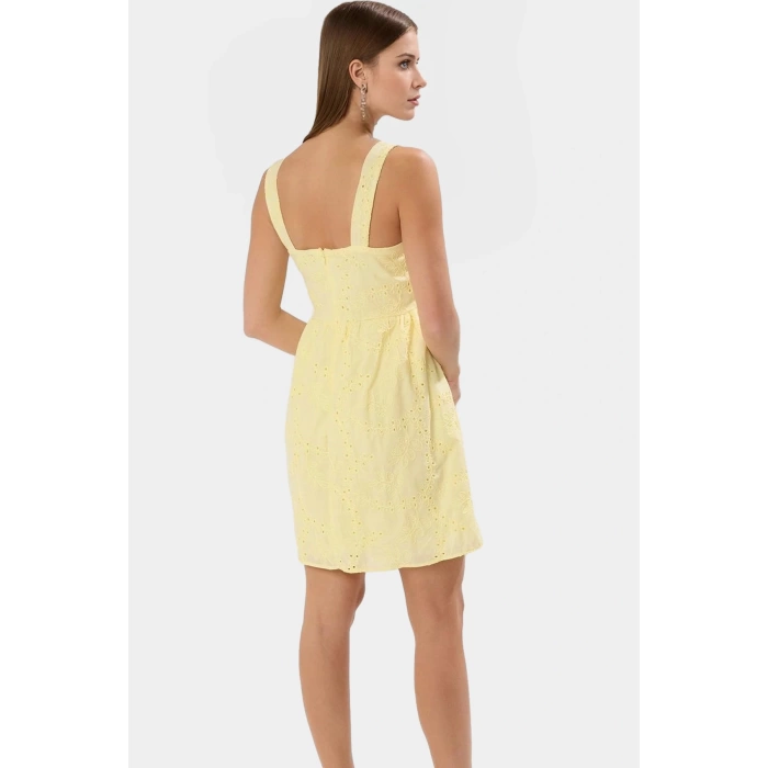 Casual Mini Elbise Nefes Alan Dokuma Kumaşlı Rahat Premium Kalite Trend Tasarım