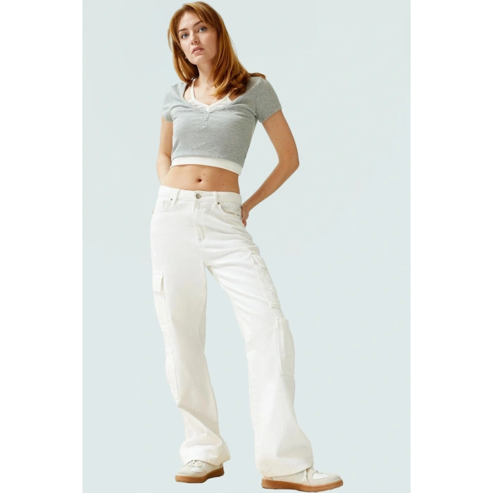 Çıtçıtlı Kısa Bluz Polyester Kaşkorse Örme Günlük Stil Rahat Kullanım Şık Görünüm