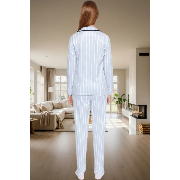 Çizgili Polar Pijama Takımı Rahatlık ve Şıklık Bir Arada Dayanıklı Malzeme Trend Tasarım