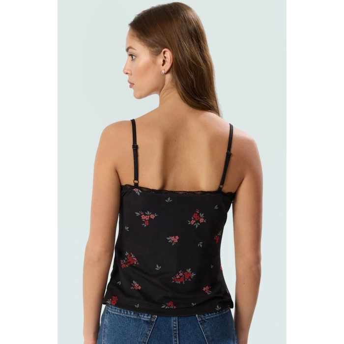 Çok Çiçekli Desenli Tül Bluz Nefes Alan Polyester Kumaş Profesyonel Görünüm