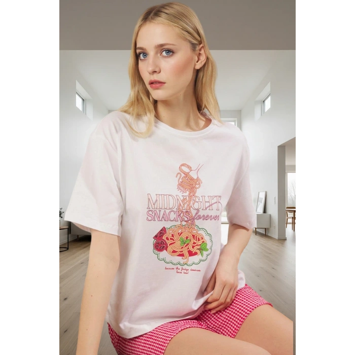Çok Ekose Desenli Pamuklu Pijama Takımı Nefes Alabilir ve Rahat Kullanım Modern Stil