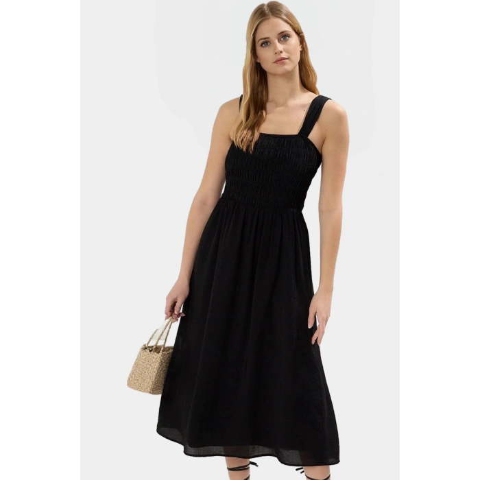 Cool & Comfort Elbise  Polyester Midi Boy Gipeli Detay Seçkin Malzeme Konforlu Kesim
