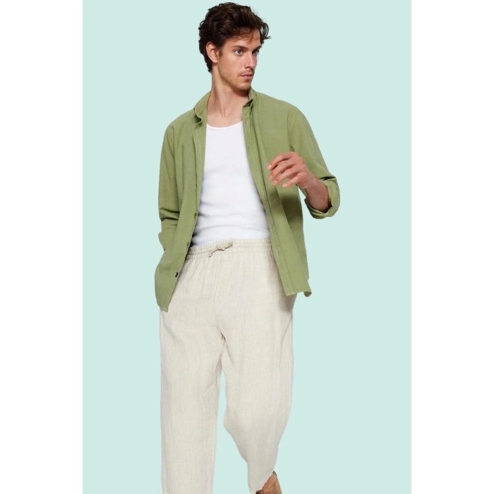 Cool & Comfort Erkek Gömleği Pamuk Keten Dokuma Günlük Ve İş Hayatı Yaz Aylarının Vazgeçilmezi